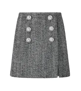 RABANNE A-Line Mini Herringbone Skirt