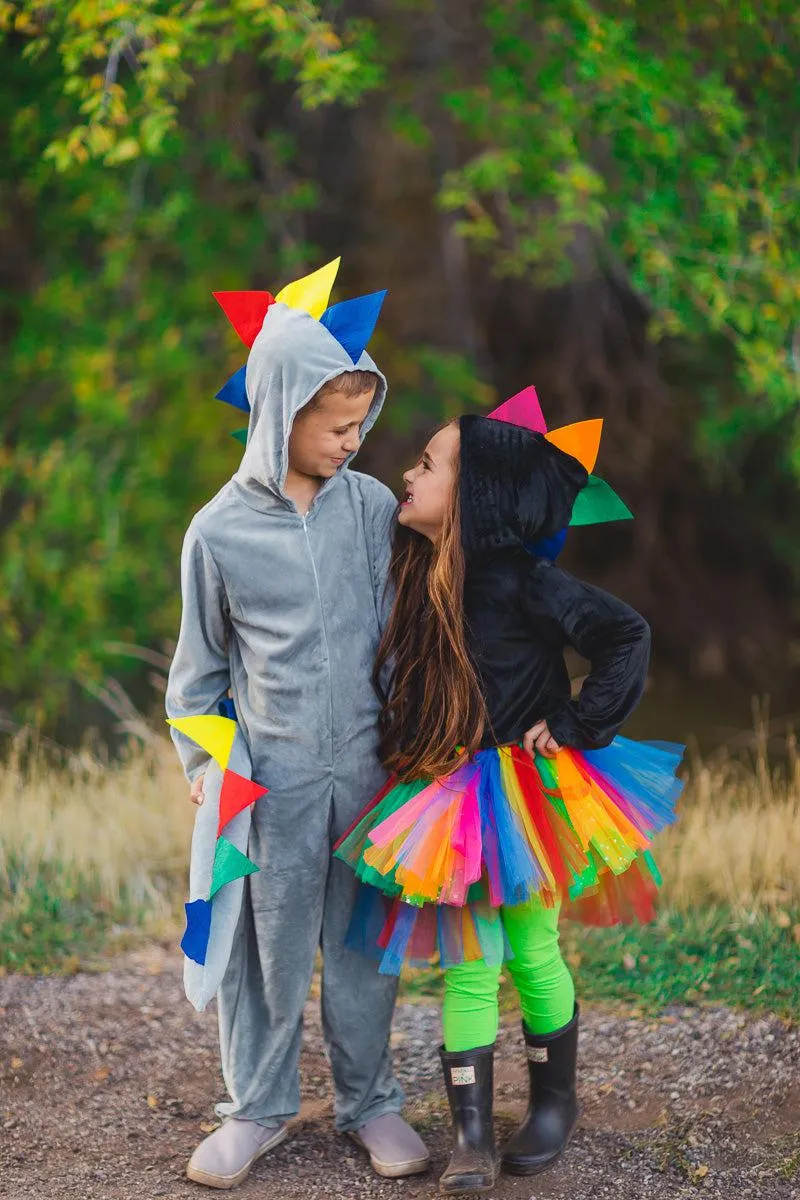 Rainbow Dinosaur Hi-Low Tutu Costume Set