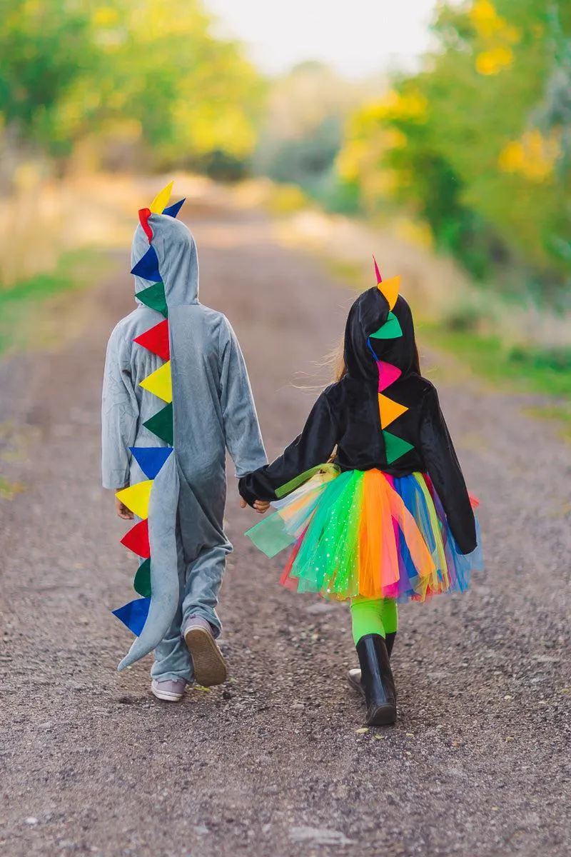 Rainbow Dinosaur Hi-Low Tutu Costume Set