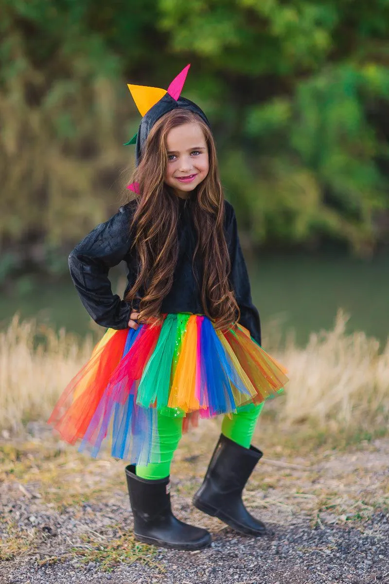 Rainbow Dinosaur Hi-Low Tutu Costume Set