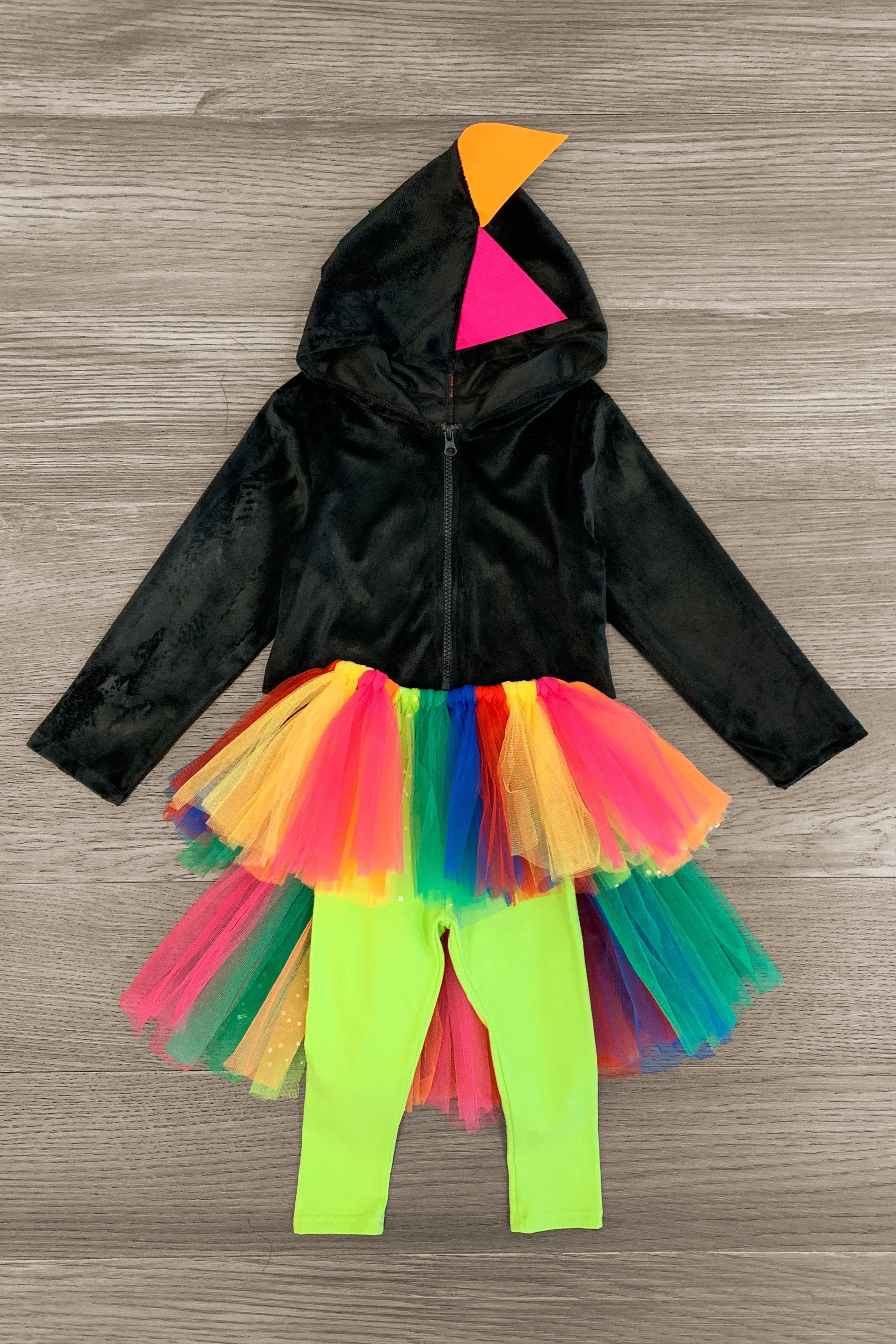 Rainbow Dinosaur Hi-Low Tutu Costume Set