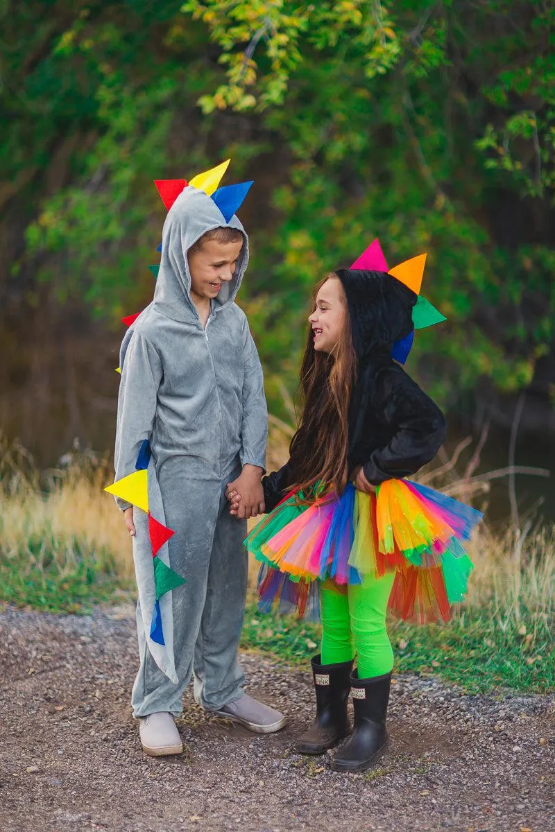 Rainbow Dinosaur Hi-Low Tutu Costume Set