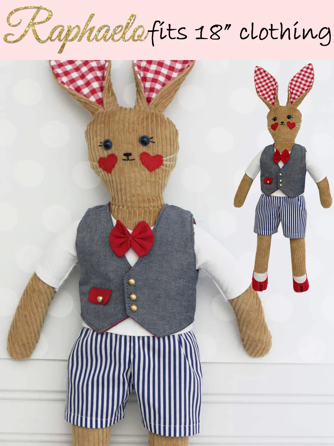 RAPHAELLO - Rabbit Toy Sewing Pattern (T1202)