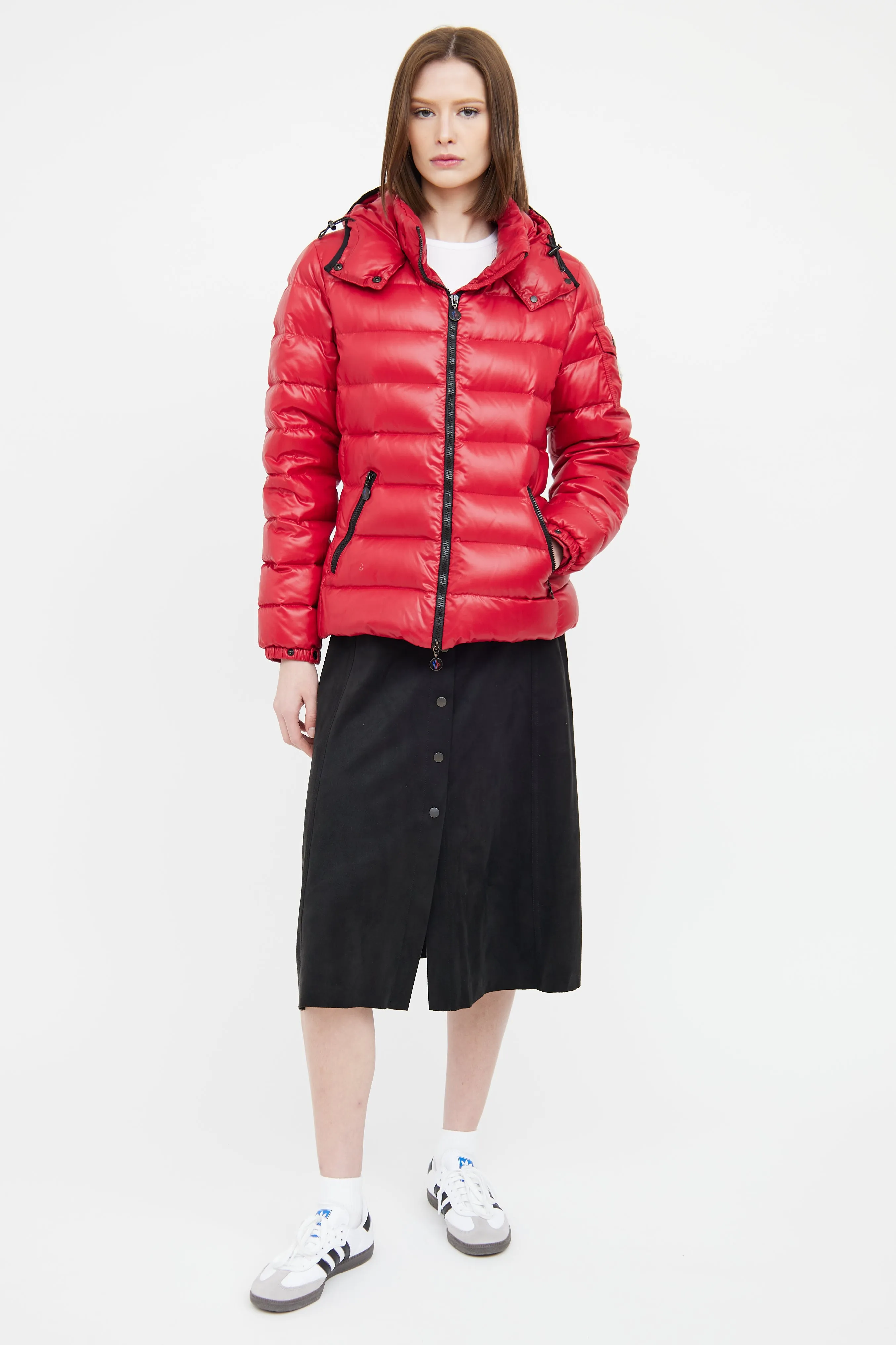 Red Bady Short Puffer Coat