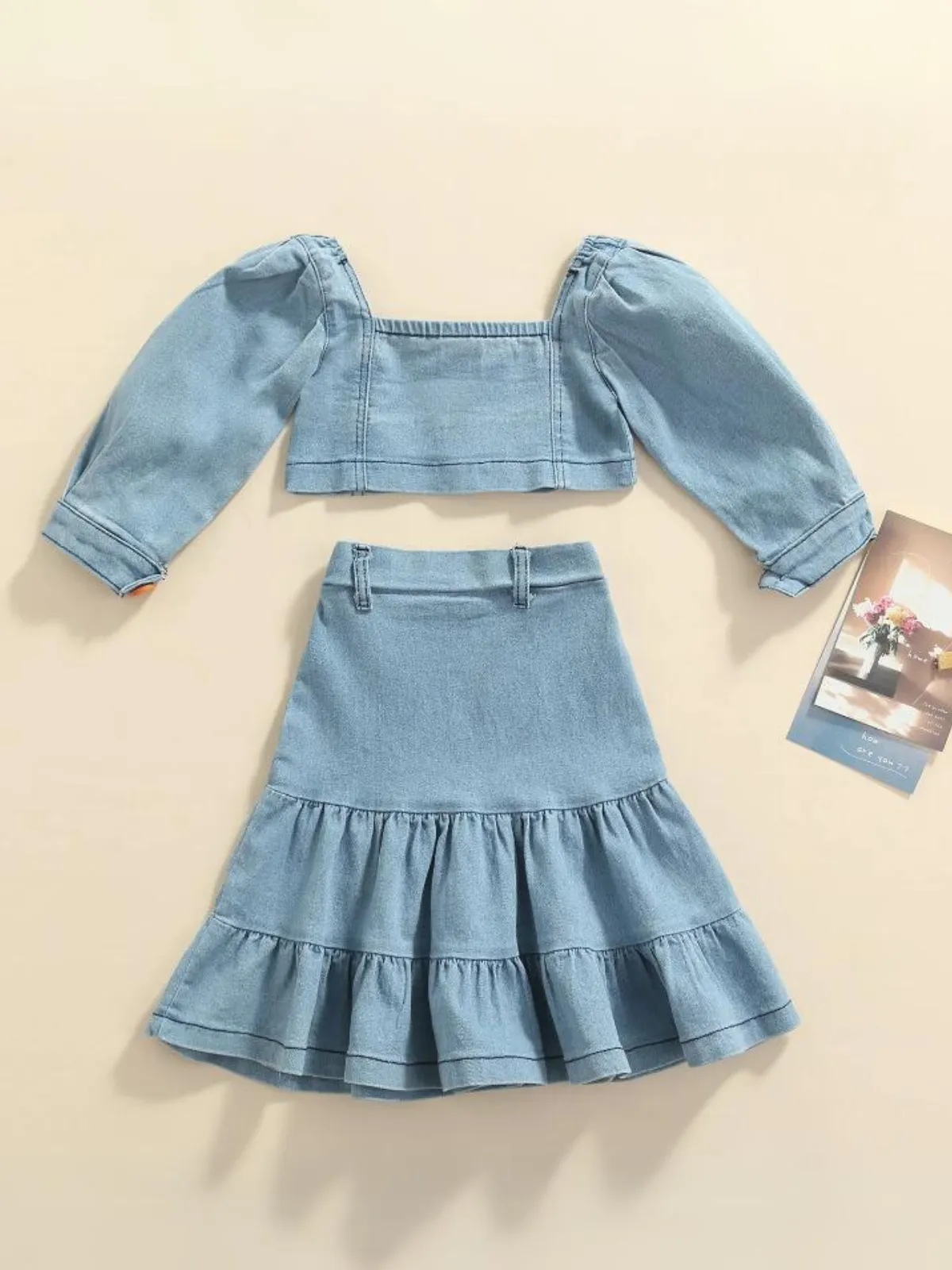 Rodeo Cutie Pie Pleated Denim Skirt Set