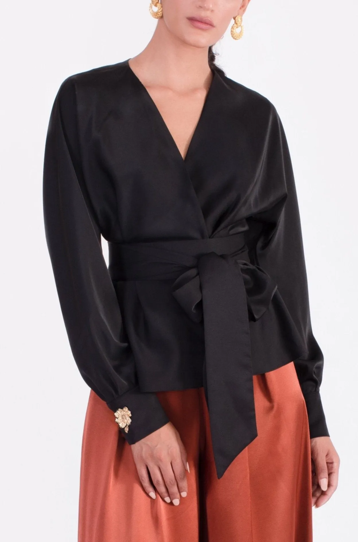 Rosa Wrap blouse -Black