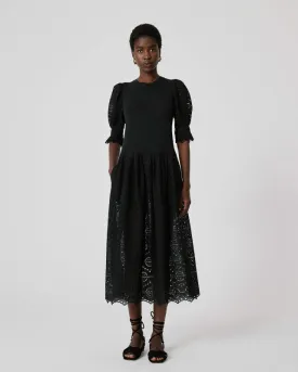 SFIZIO - BRODERIE ANGLAISE MIDI DRESS