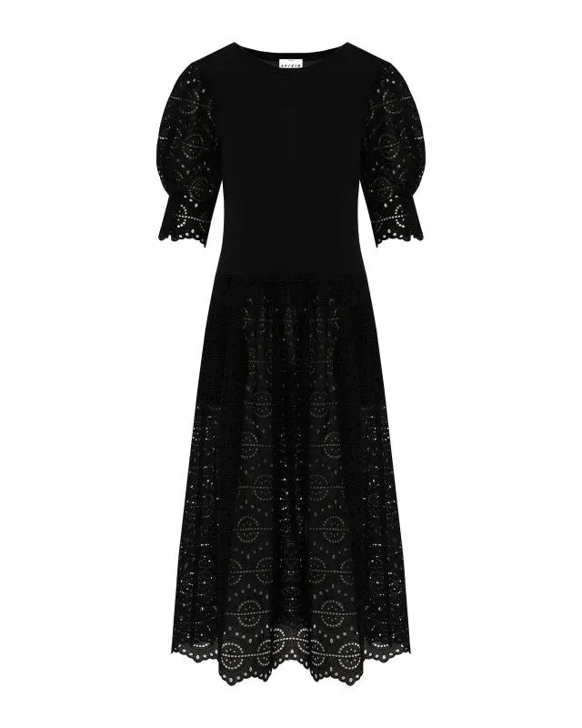 SFIZIO - BRODERIE ANGLAISE MIDI DRESS