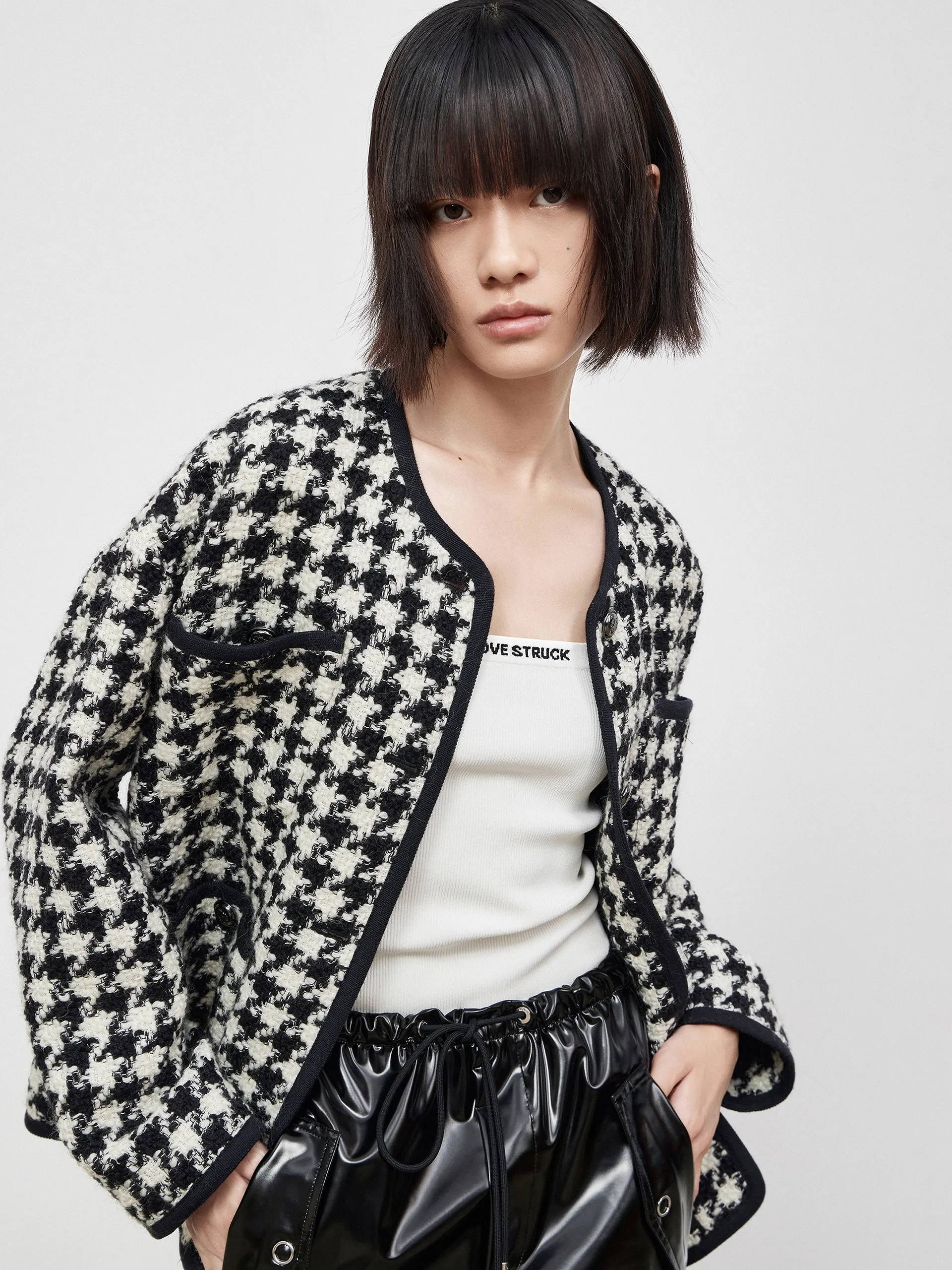 Short Houndstooth Coat