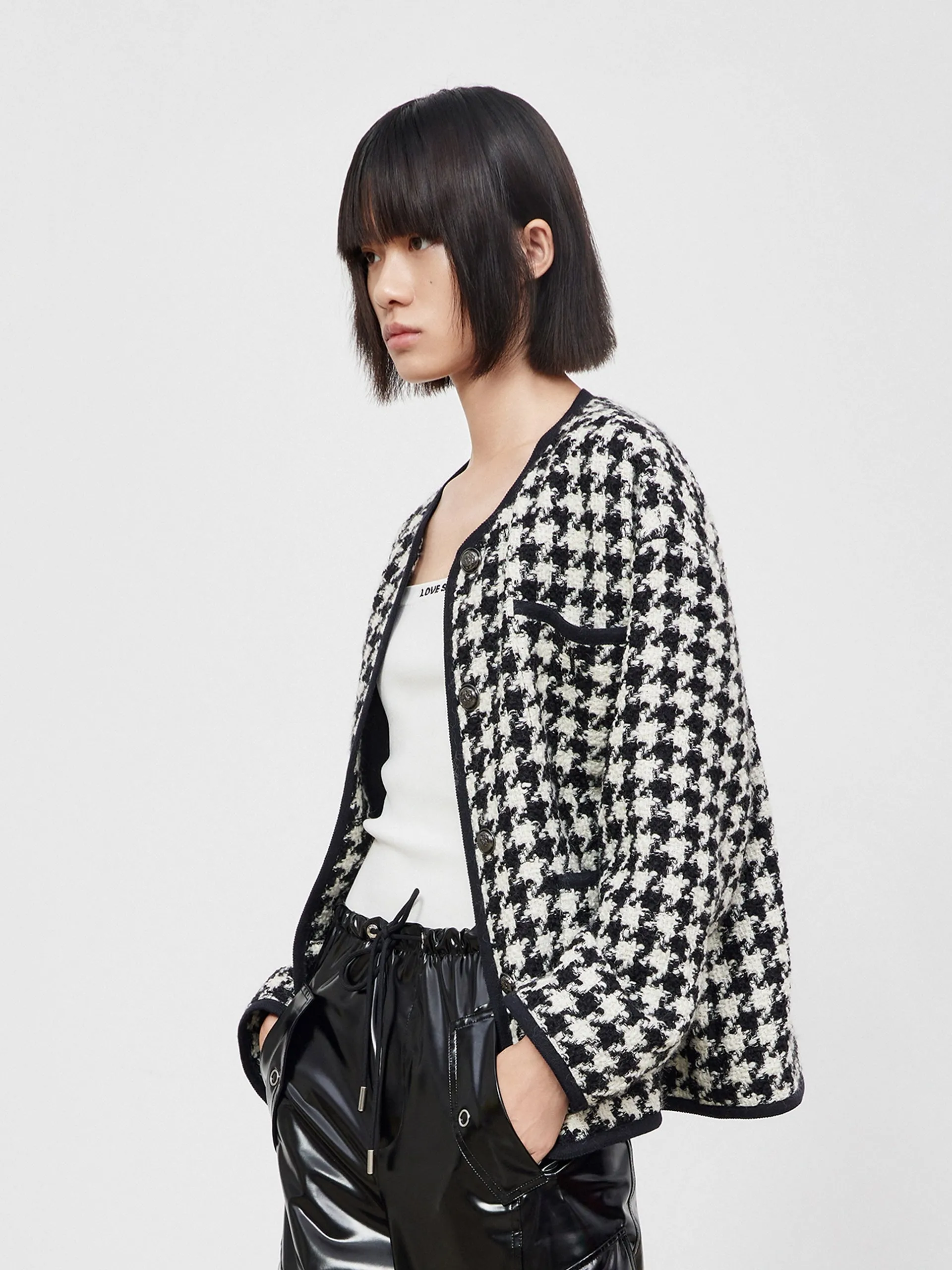 Short Houndstooth Coat