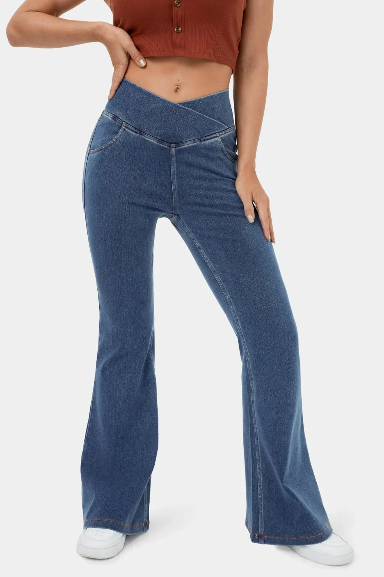 Snugz Super Stretch Flare Jeggings- Dark Blue