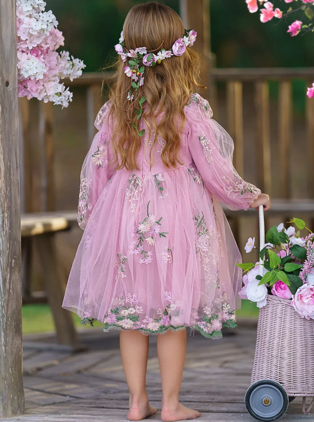 Spring Flower Embroidered Lace Dress