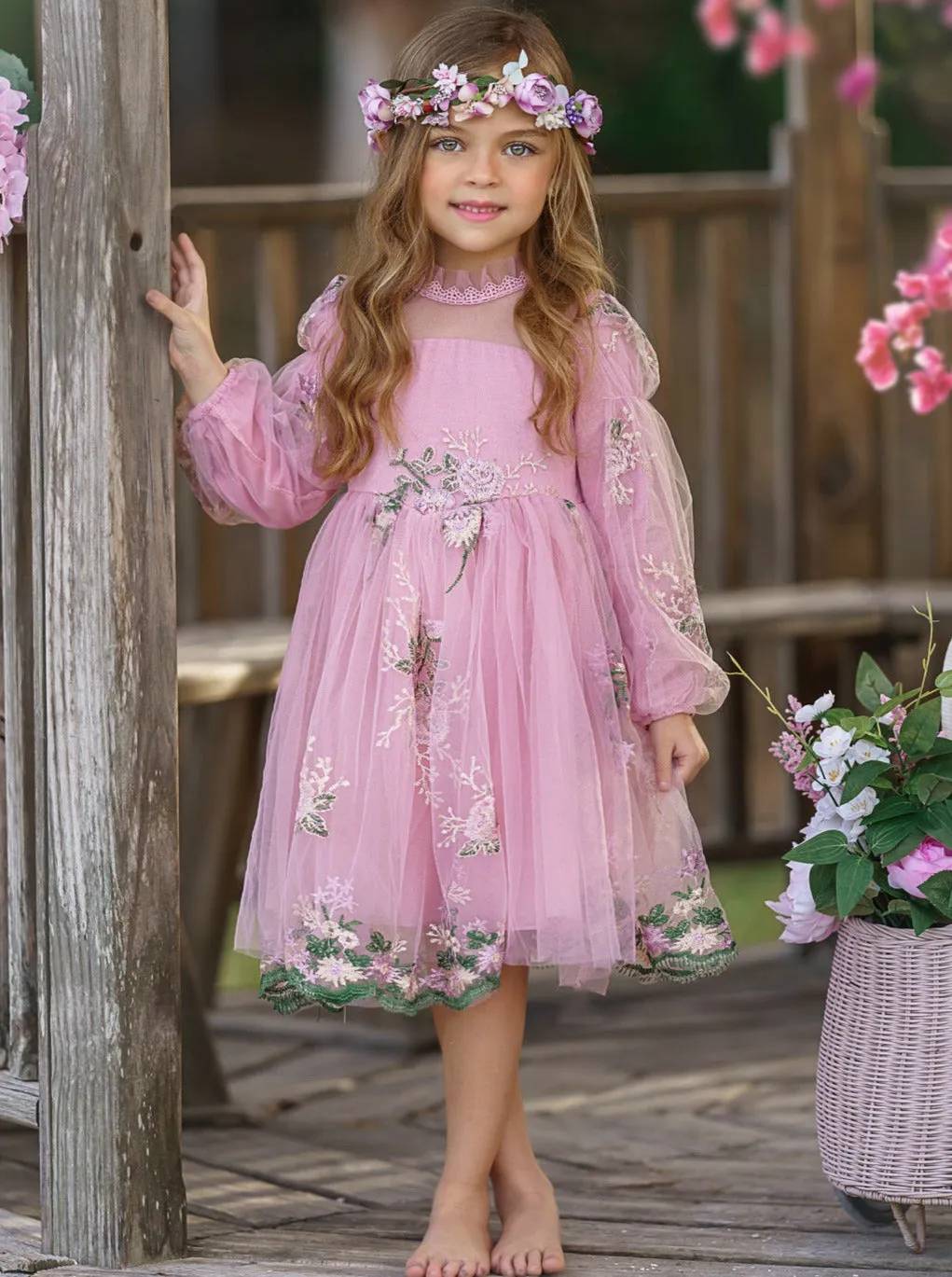 Spring Flower Embroidered Lace Dress