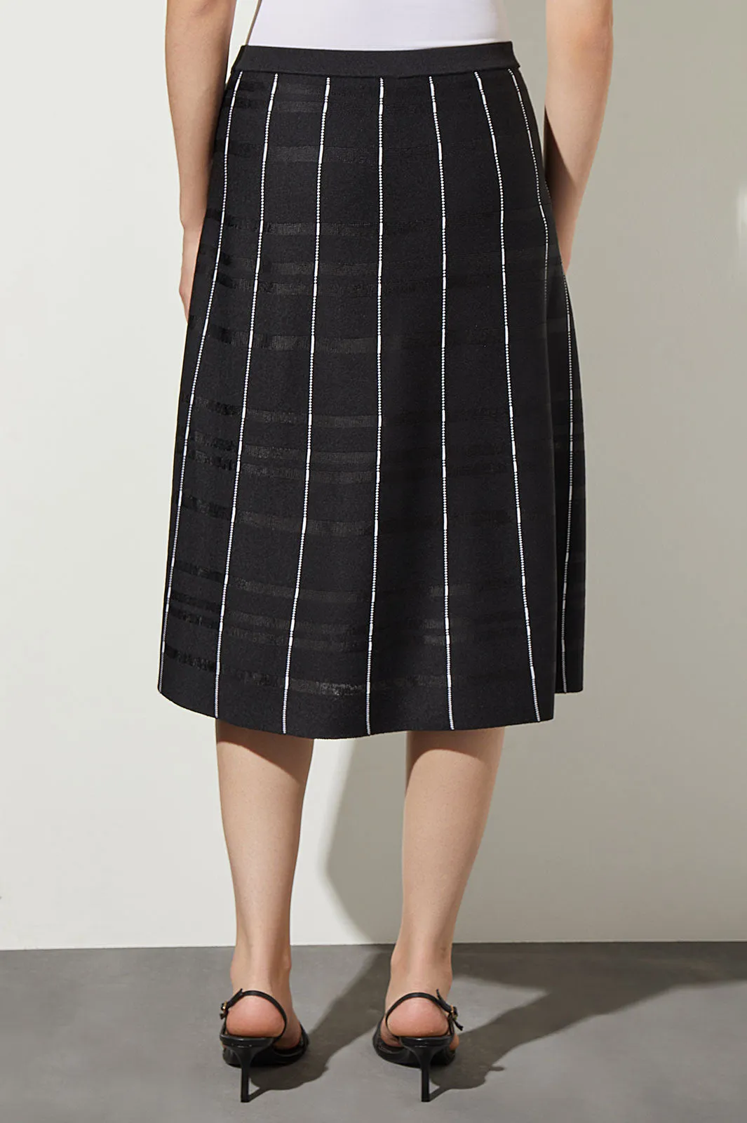 Stripe Detail Knit A-Line Skirt