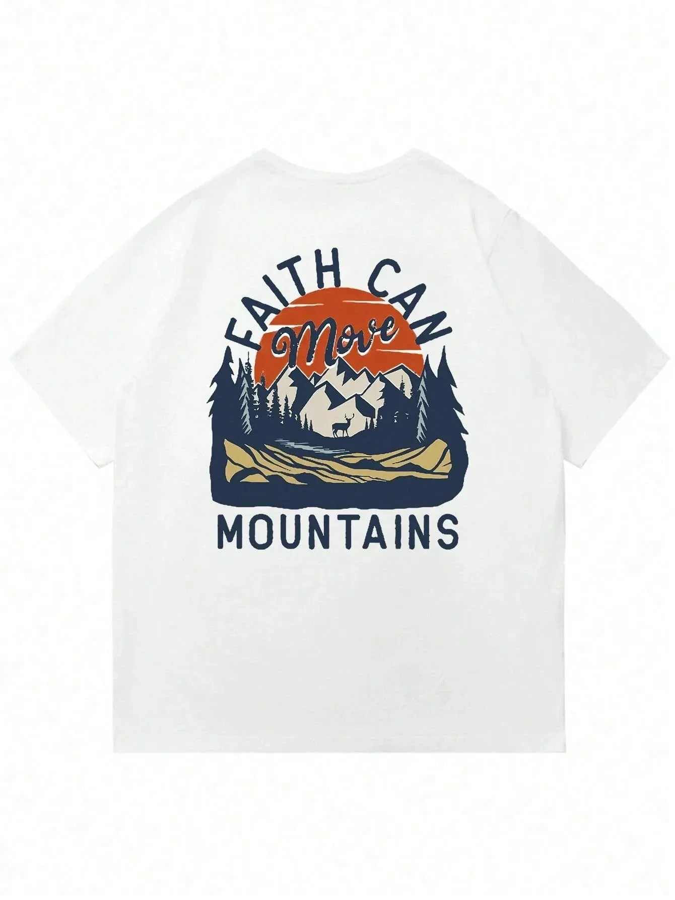 SXV  'Faith can move mountains’ Printed Cool Aesthetic Oversized Baggy T-shirt