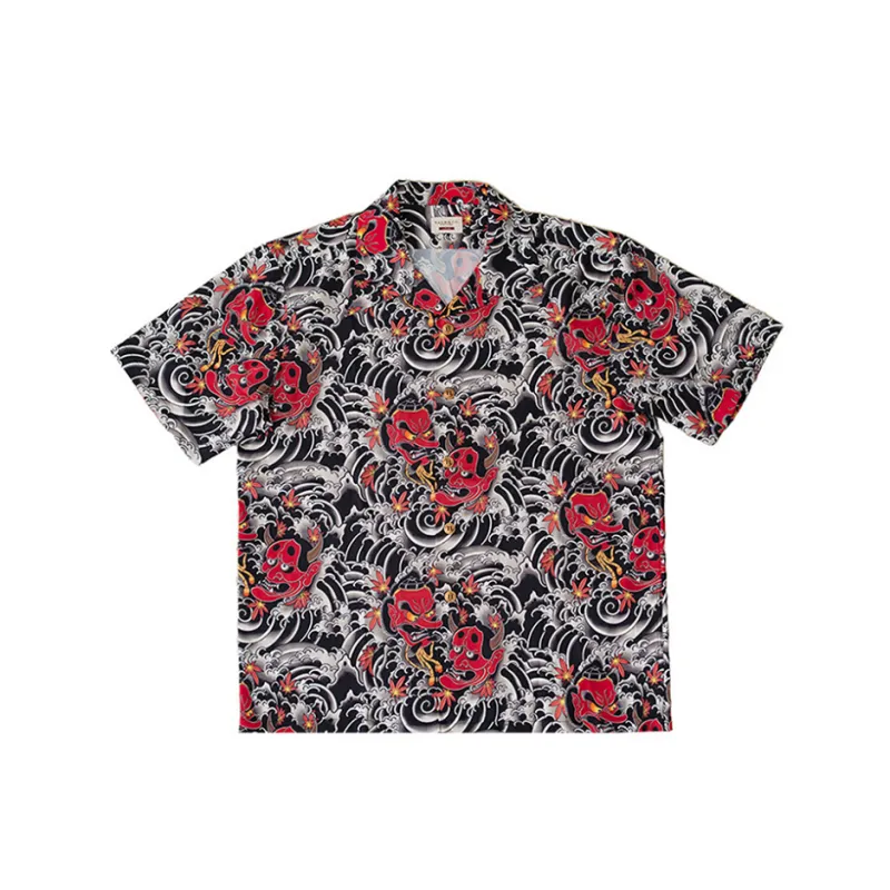 Tengu Hannya Printed Aloha Shirt