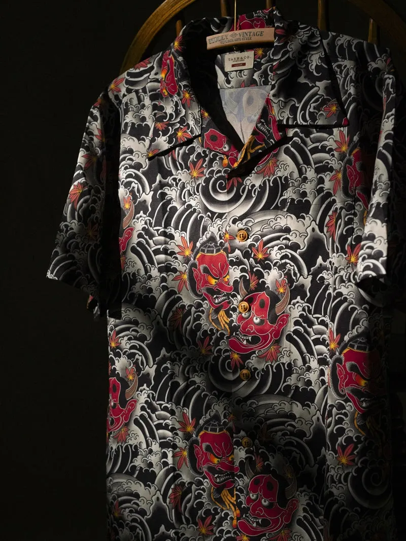 Tengu Hannya Printed Aloha Shirt