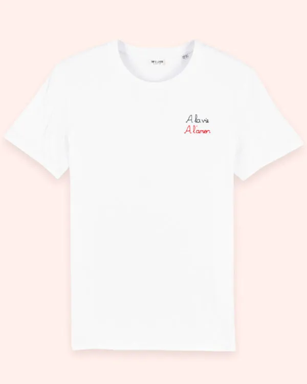 White Organic Cotton T-Shirt | A la vie à l’amor