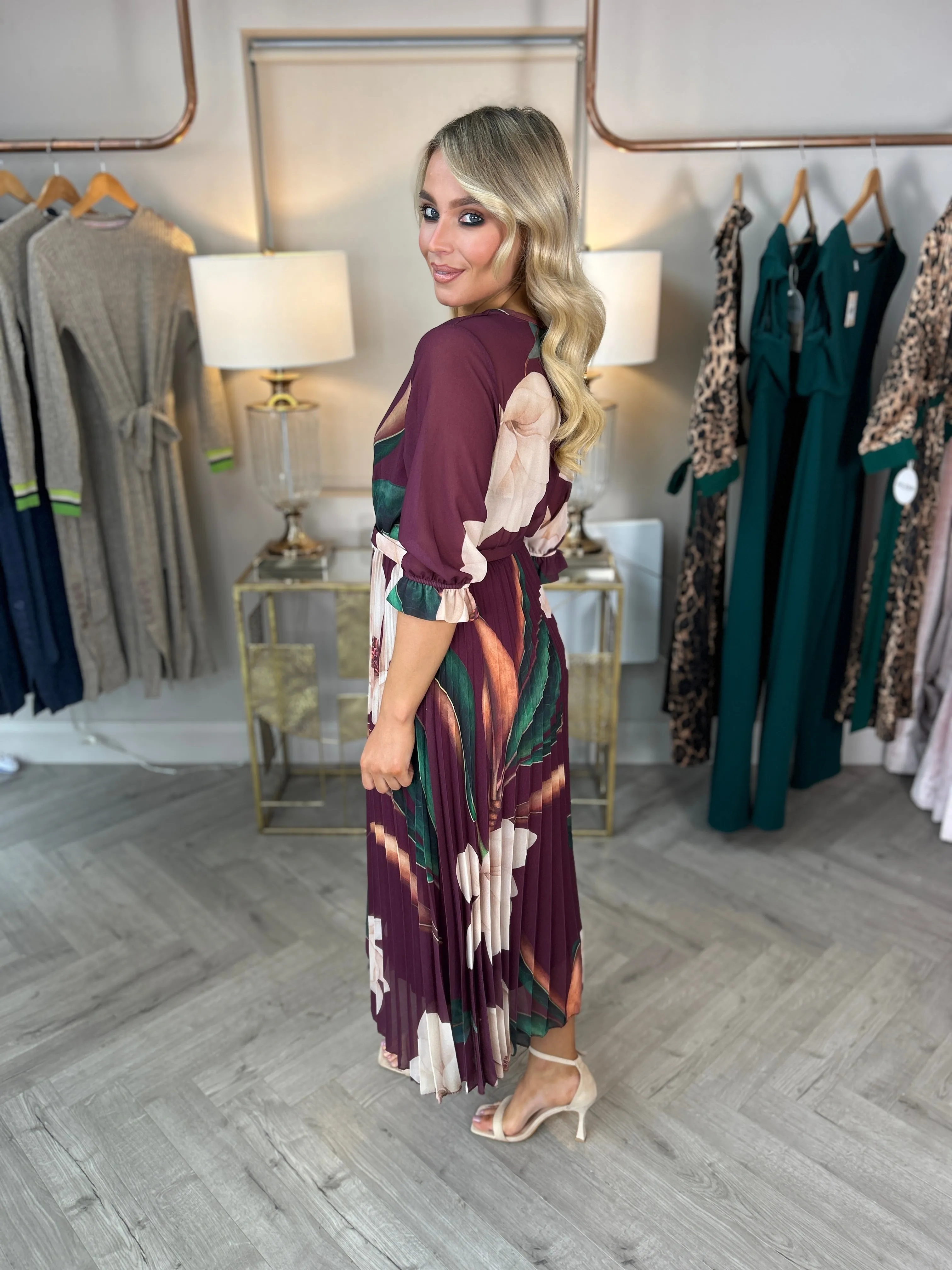 Wine Nina Dress