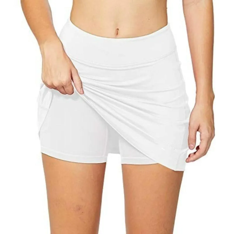 Womens Sports Yoga Shorts Skirts High Waist Pants with Pocket