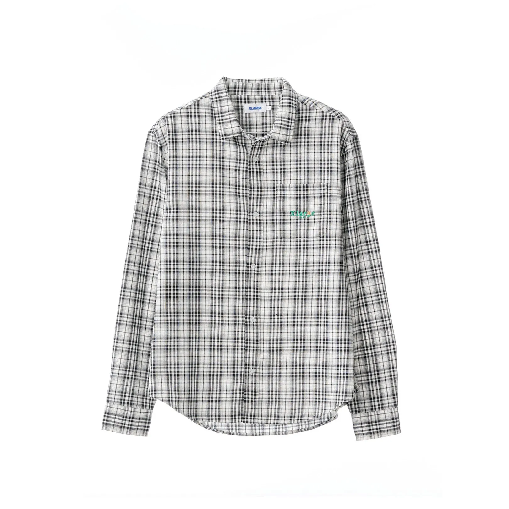 X-Large 91  Flower Check Shirt White